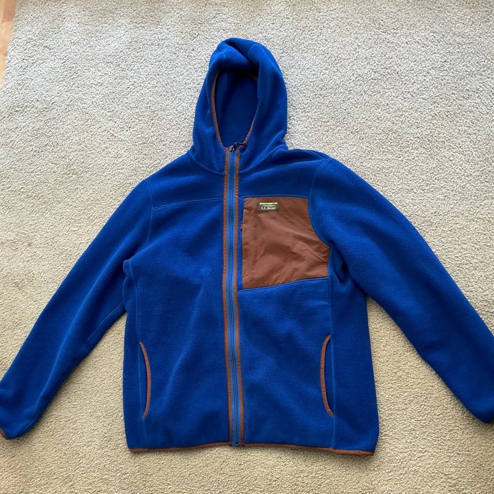 Patagonia Blue Fleece Jacket with Brown Accents